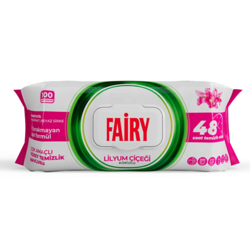 Влажные салфетки для очистки Fairy с ароматом лилии, 100 штук